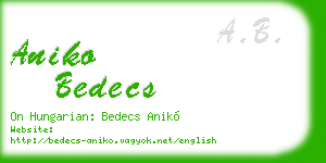 aniko bedecs business card