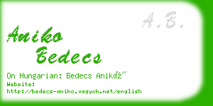 aniko bedecs business card